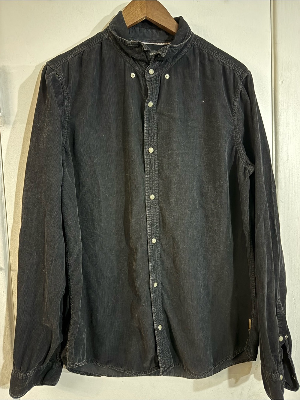 Buffalo David Bitton Washed Black Button-Down Shirt